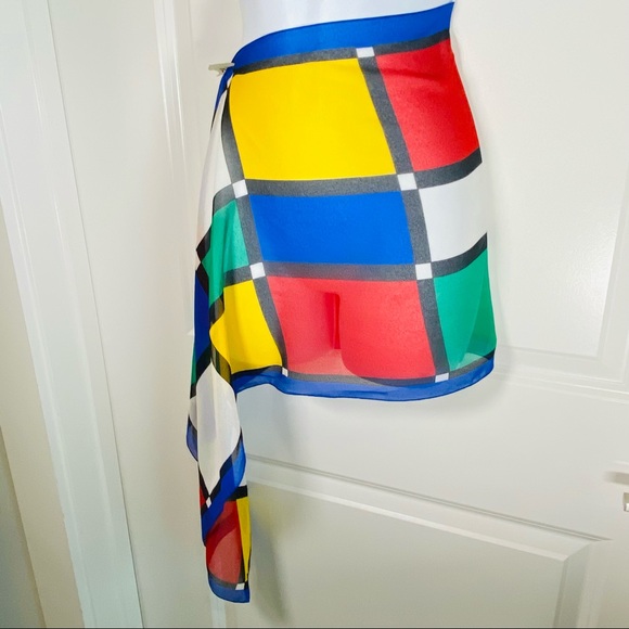 Vintage Multi-use Color Block Chiffon Scarf - Picture 7 of 8